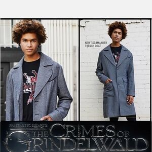 Fantastic Beasts Scamander Gray Wool Trench Coat Sherlock Holmes GUC